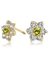 nice small Citrine birthstone earrings for babies and children